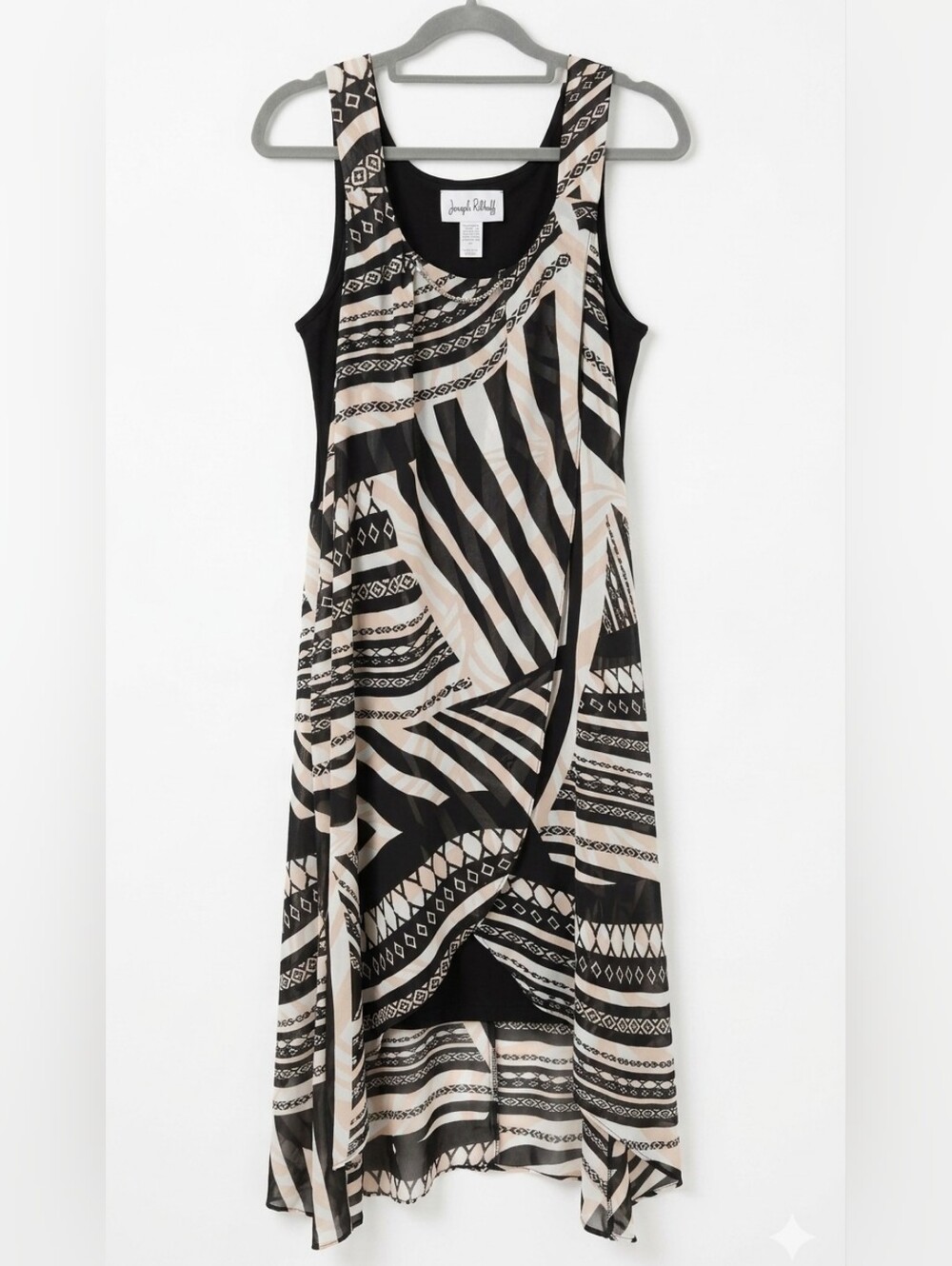 Joseph Ribkoff Sleeveless Abstract Print High Low Dress Size 10 - Picture 2 of 6
